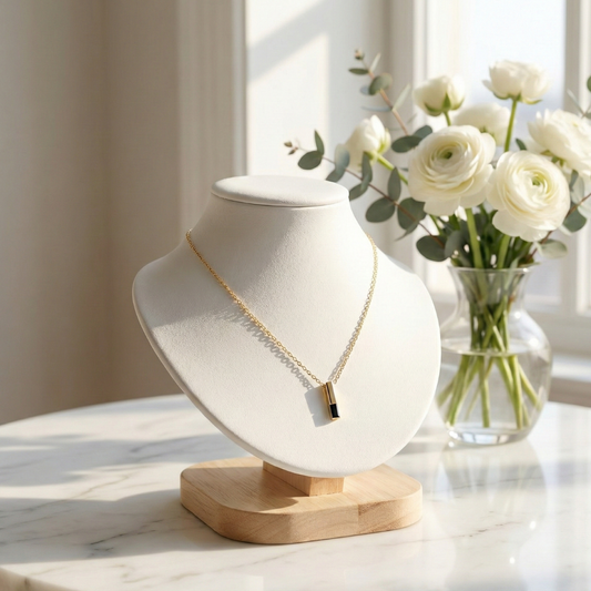 Birthday Fine Jewelry Gift – 14K Solid Gold Minimal Bar Necklace