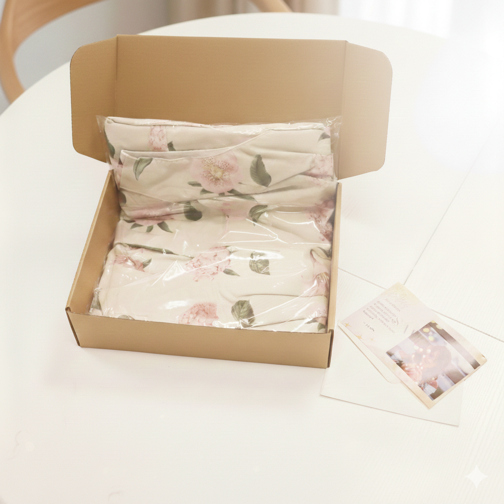 Luna Long Apron Gift Set – NewHome Floral Apron with Message Card