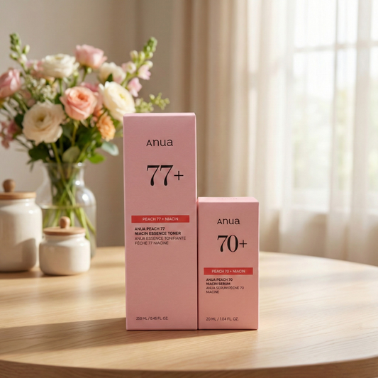 Birthday & Celebration Skincare Gift Set – ANUA Peach 77+ & 70+ Duo with Message Card