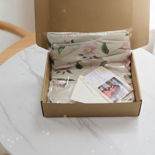 Luna Long Apron Gift Set – NewHome Floral Apron with Message Card