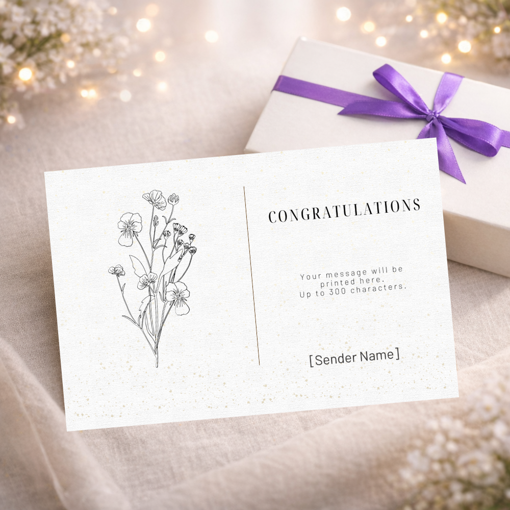 New Home Apron Gift – Floral Embroidered Kitchen Apron with Message Card