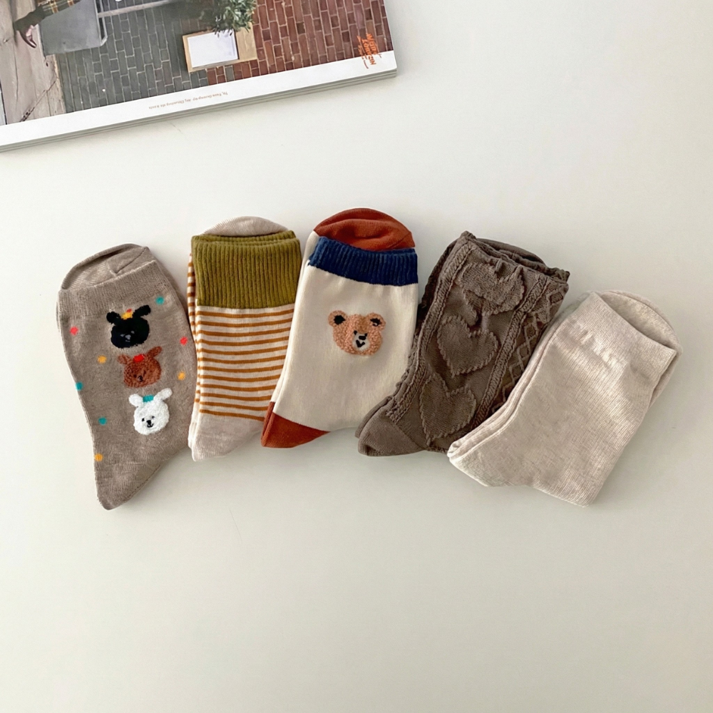 Birthday Socks Gift Set – Women’s Cozy Bear Socks 5 Pairs with Message Card