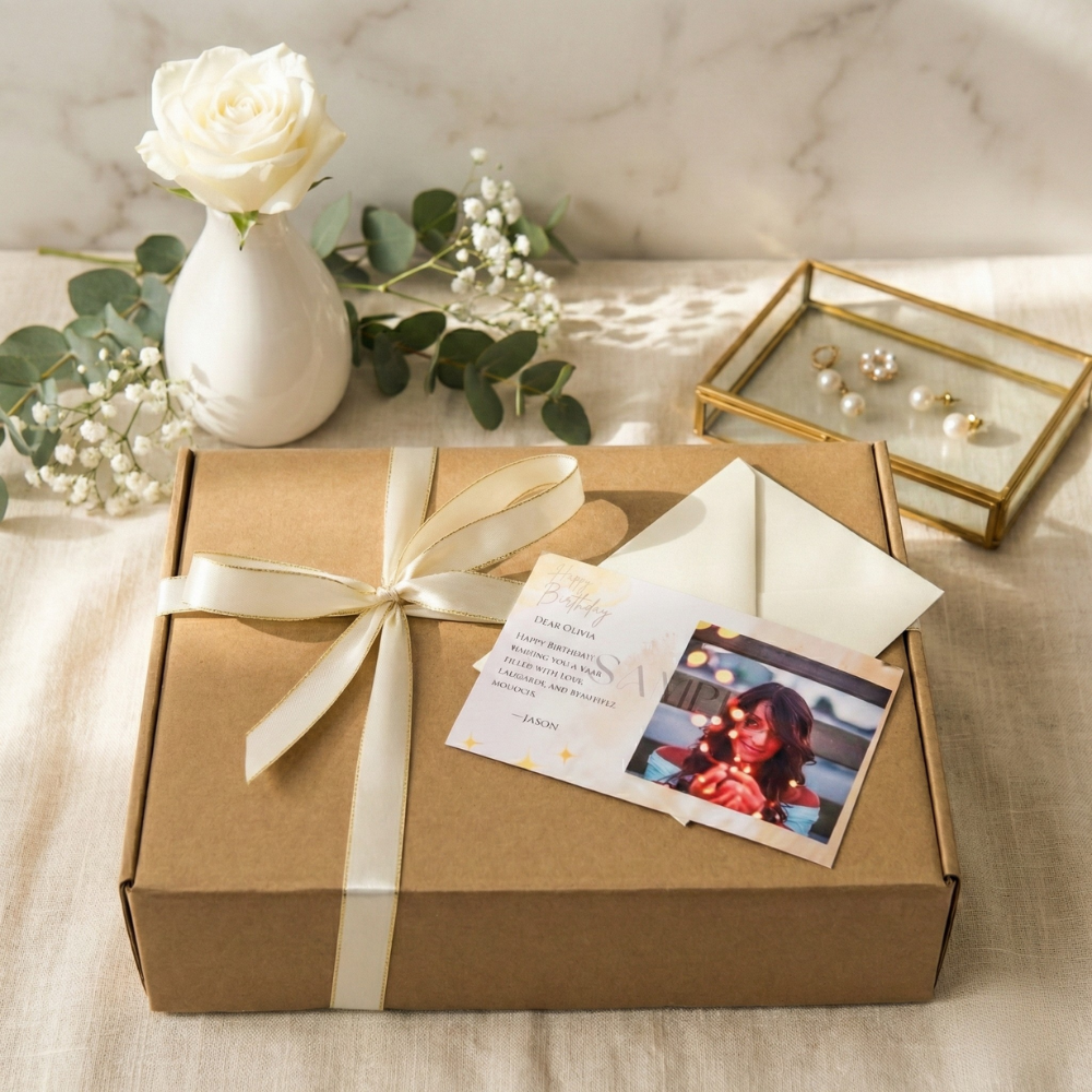 Luna Long Apron Gift Set – NewHome Floral Apron with Message Card